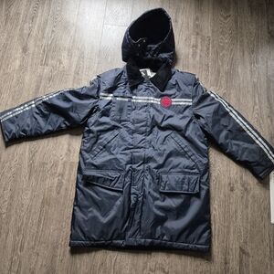 Evin Vintage New Winter Jacket Parka Size 40 Navy Blue Gray Reflecters NWT